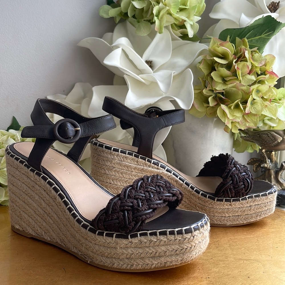 Veronica Beard Reema Wedge Espadrilles in Espresso